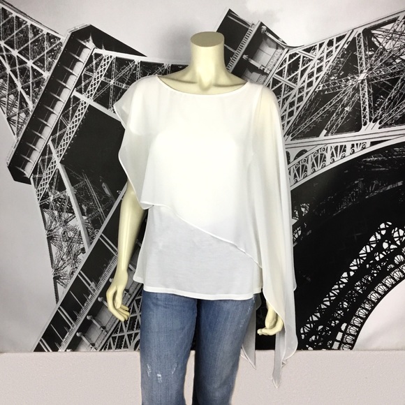 HAUTE HIPPIE Dramatic White Top NWT EXCELLENT - Picture 6 of 6